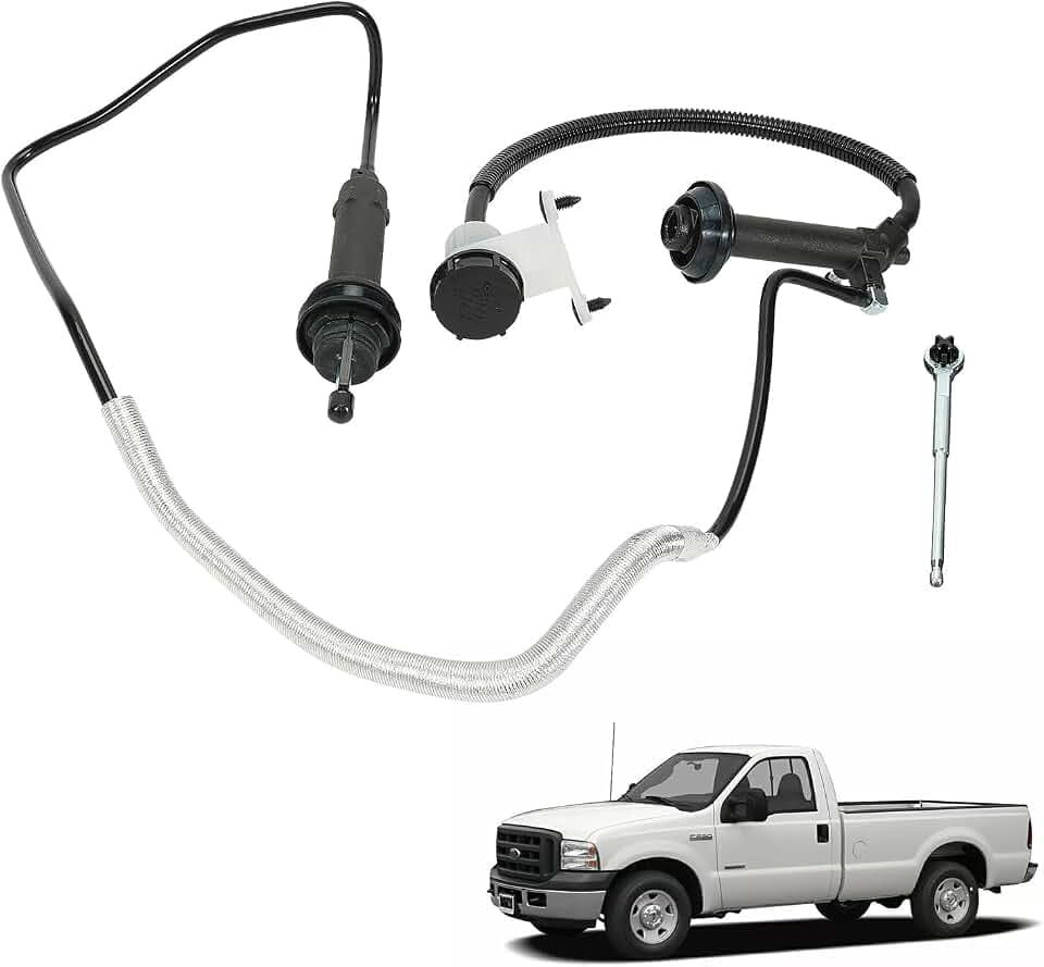 Clutch Master & Slave Cylinder Assembly Compatible with Ford F-250 Super Duty/F-350 Super Duty/F-450 Super Duty/F-550 Super Duty 7.3L V8, 6.0L V8 DIESEL 1999-2007 - Replace CC649021 136.65620