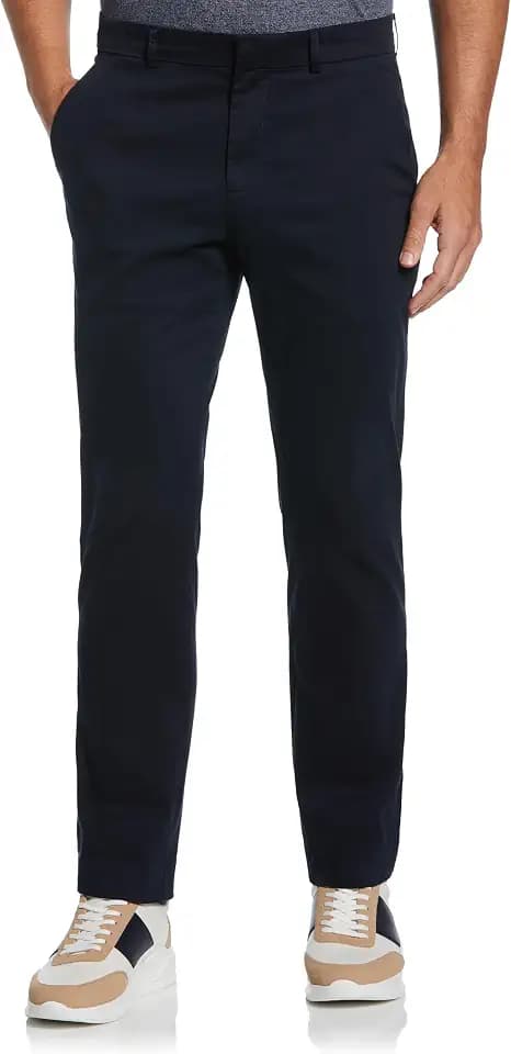 Perry Ellis Men's Portfolio Essentials Slim Fit Cotton Active Waistband Dress Pant