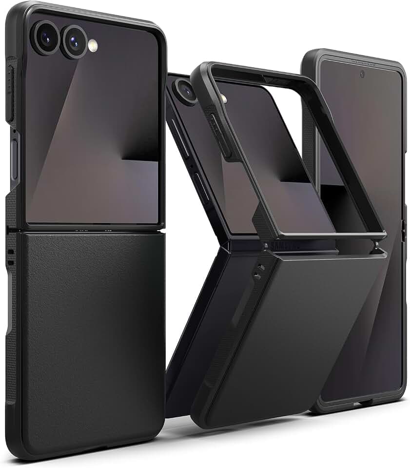 Ringke Onyx [Griffig] Kompatibel mit Samsung Galaxy Z Flip 7 Hülle, rutschfest Anti-Fingerabdruck Stoßfest Kratzfest Handyhülle - Black