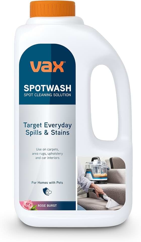 Vax SpotWash Reinigungslösung für Polster-und Teppichreinigung, Teppich-und Polstershampoo, Tierfreundlicher Fleckenentferner mit geruchsneutralisierender Formel für Sofas, Teppiche – Rose Burst, 1L