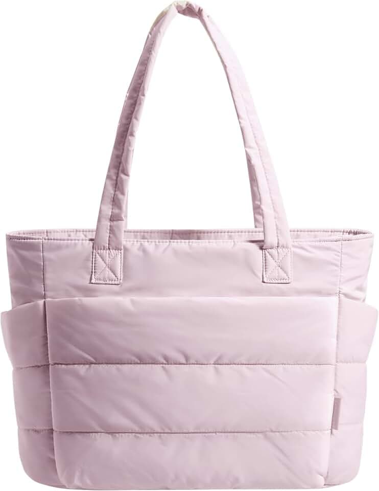 BAGSMART Puffy Tote Bag for Women, Lightweight Work Tote Handbag