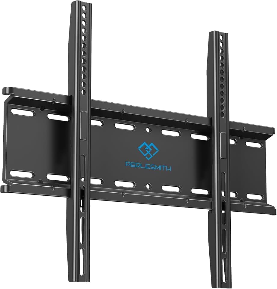 PERLESMITH TV Wandhalterung, TV Halterung Ultraslim Universal für 26-65 Zoll Flach & Curved Fernseher, Max. VESA 400x400, bis zu 52kg