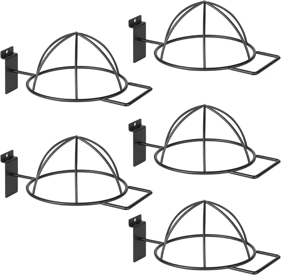 Slatwall Hat Holder, Metal Wire Hat Display Rack for Slat Board，Slatwall Accessories Hat Hook for Retail Display and Home Organization (5)