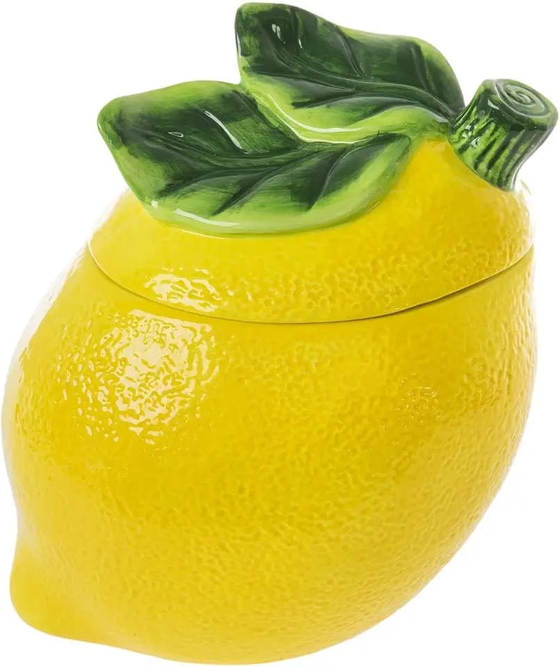 Hobby Lobbby Lemon Shaped Cookie Jar 9" H x 10.5" W x 8.25" D