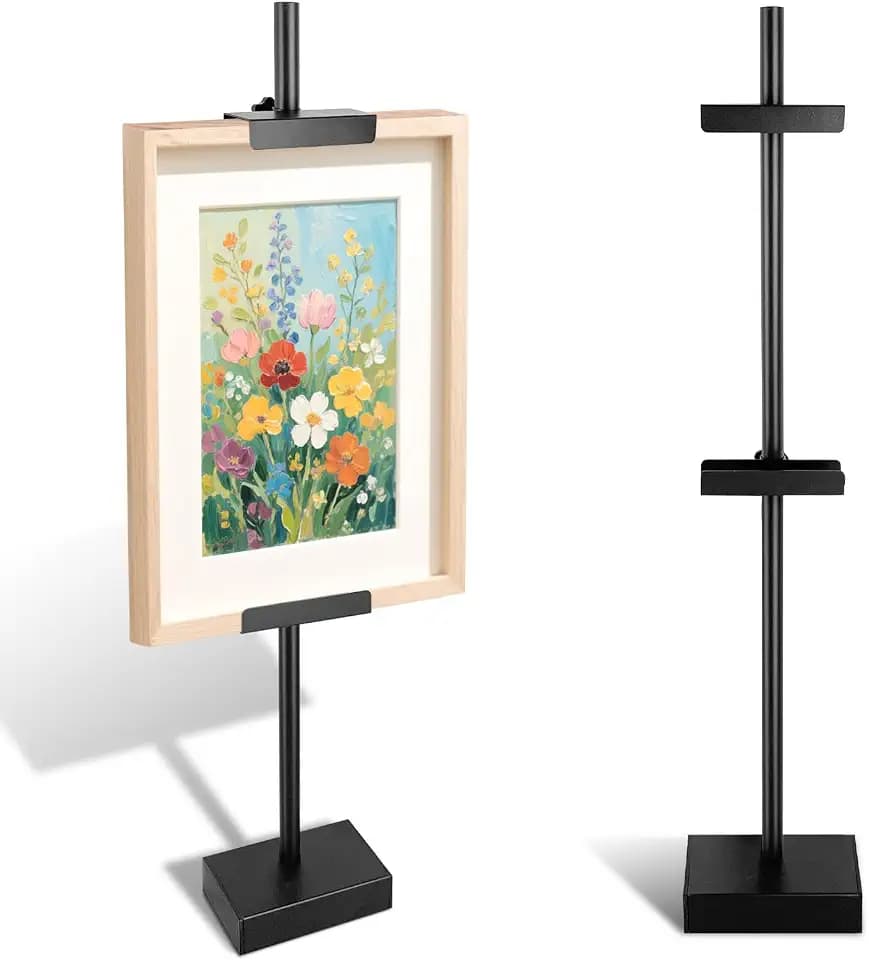Adjustable Tabletop Easel Stand-Up to 29" H Frame Holder Stand Table Easels for Picture Frames Metal Standing Easel Display Stand for Signs, Display, Artwork, Canvas, Decorative Stand(Black)