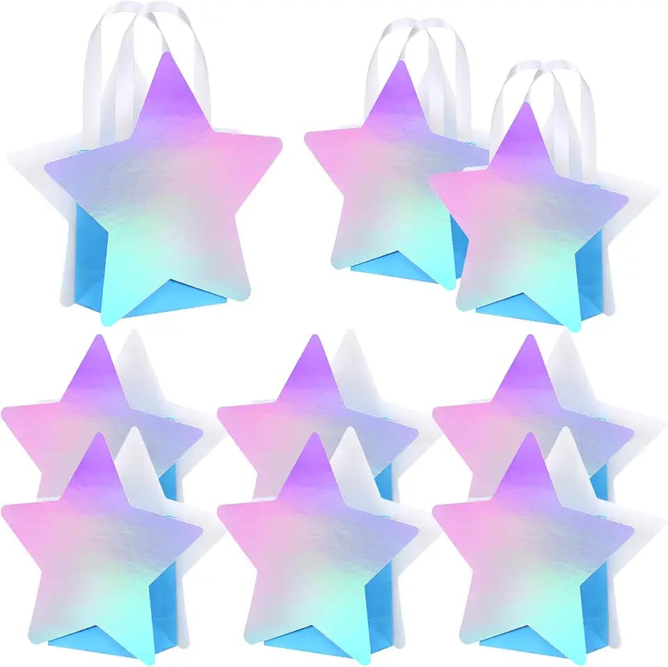 Sweetude Iridescent Star Party Favor Bags Kpop Gifts, 12 Pcs, Stylish Style