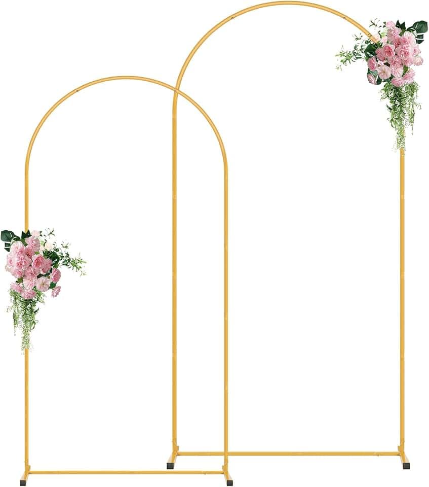 Metal Arch Backdrop Stand Set of 2(7.2/6FT), Decorative Backdrop Arch Stand