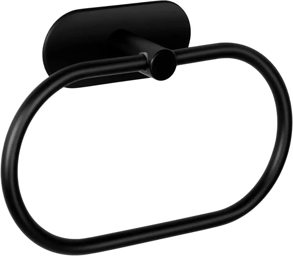 Handtuchhalter ohne Bohren - Bad Haken Halter Halterung Handtuch Handtuchhaken Handtuchring Wand Zum Kleben (Edelstahl (Schwarz))