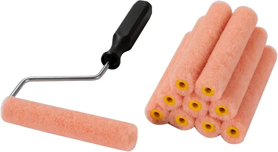 6" Paint Roller with Frame Microfiber Refills Paint Brush