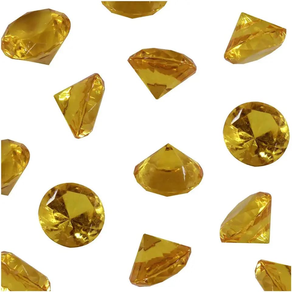 WELMATCH Gold Acrylic Diamond Vase Fillers 1 Pound - 240 pcs 3/4 Inch Wedding Party Event Banquet Birthday Decoration Crystals Gem Table Scatters (Gold, 240 pcs)