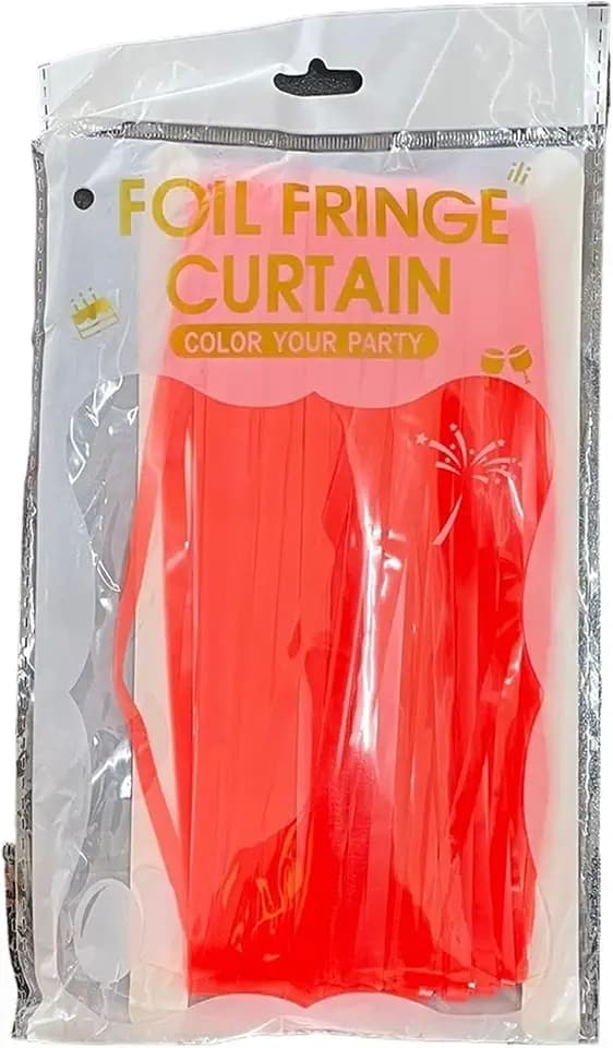 Foil Fringe Curtains 2pcs Party Decoration Colorful Foil Fringe Curtain Backdrop Photo Booth Tinsel Glow Theme Birthday Bachelorette(Color-08)