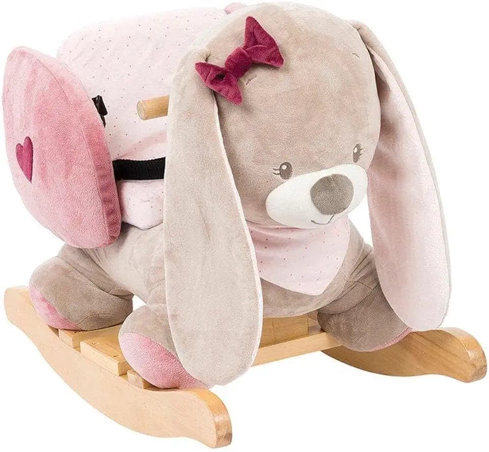 Nattou Schaukeltier Hase Nina, 10-36 Monate, 60 x 39 x 50 cm, Beige/Rosa