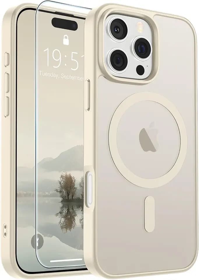 SUPFINE Magnetic for iPhone 16 Pro Case Antique White