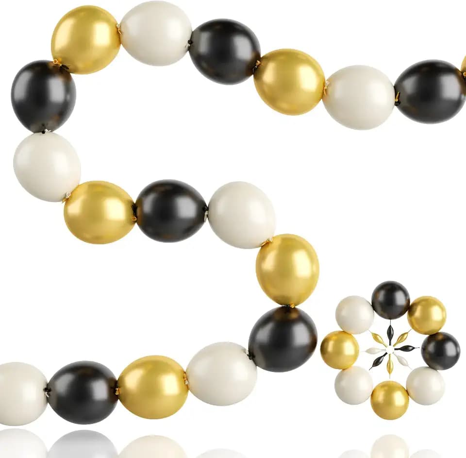 Black Sand Gold Linking Balloons 100pcs 6 Inch Link Balloons