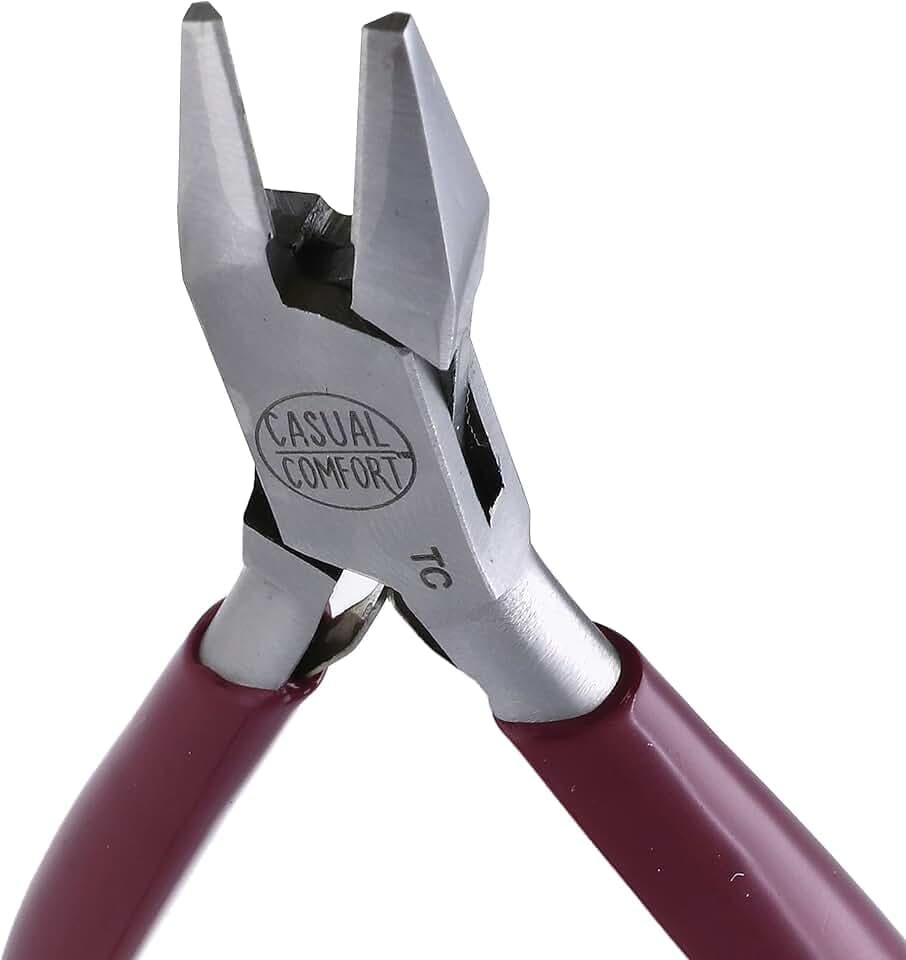 The Beadsmith Flush Cutters – 5.25-Inches (133 mm) Jewelry-Making Tool w/Tungsten Carbide Blades, PVC Comfort Grip, & Double-Leaf Springs