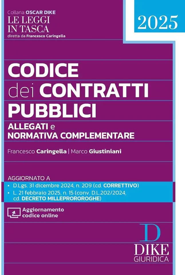 Codice dei contratti pubblici Pocket 2025. Con aggiornamento codice online (Oscar Dike)