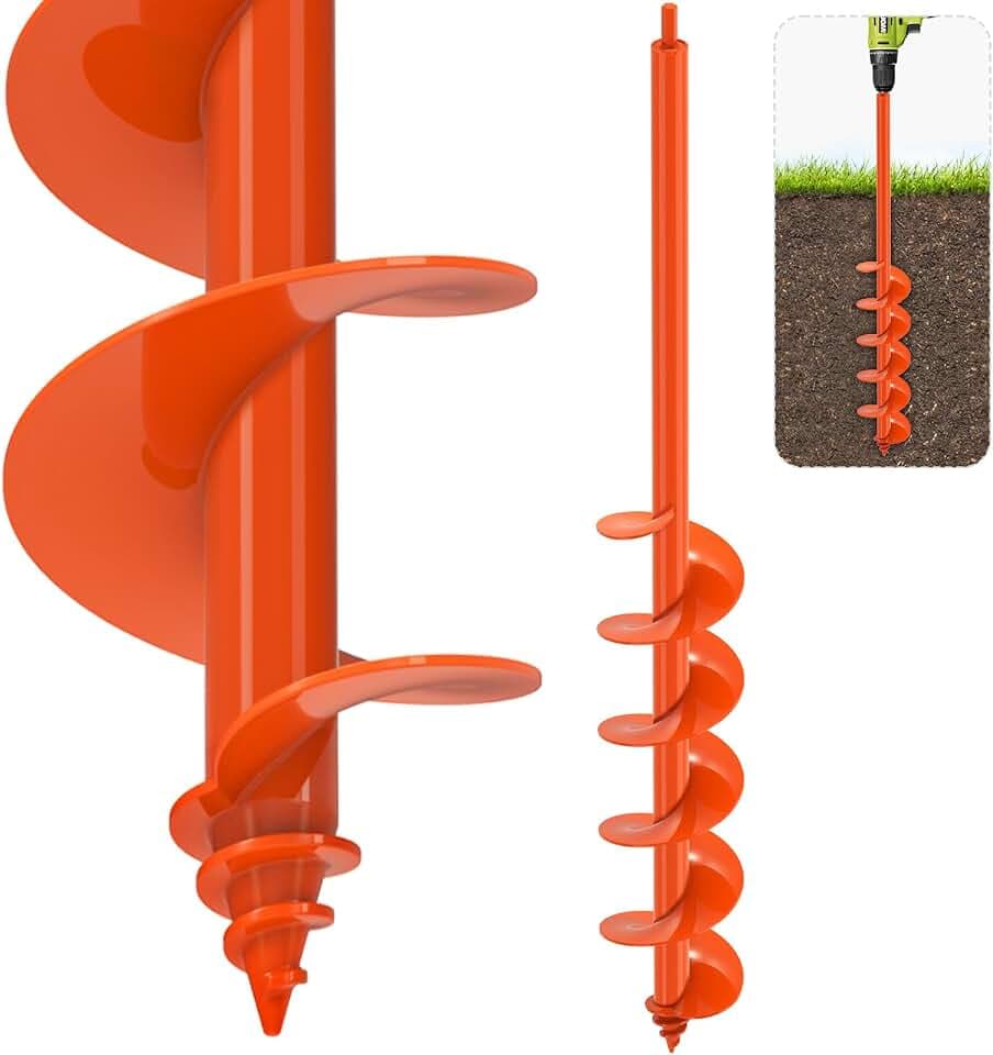 SELEWARE Auger Drill Bit for Planting 4"x32" Drill Auger for 3/8" Hex Drive