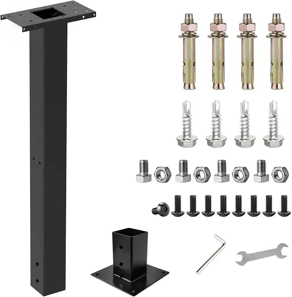43" Heavy Duty Steel Mailbox Post with Base Plate