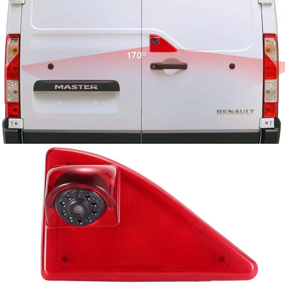 Rückfahrsystem mit Rückfahrkamera im 3. Bremslicht Bremsleuchte Kamera für Opel/Vauxhall Movano ab 2010/Renault Master ab 2010/Nissan NV400 ab 2010