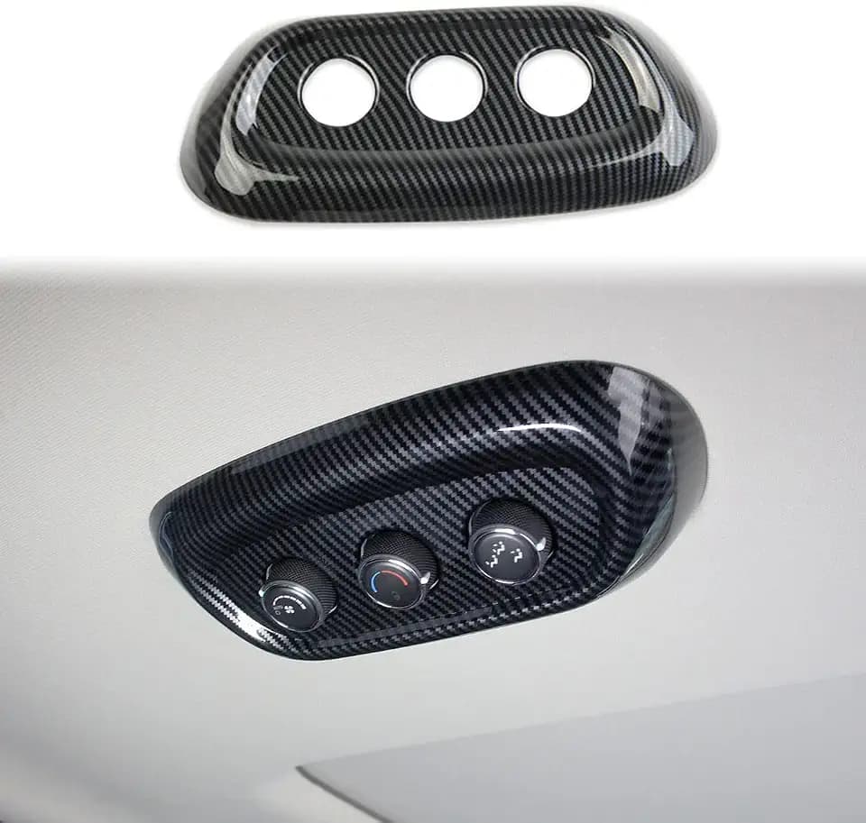 crosselec Carbon Fiber Rear Roof Air Conditioning AC Knob Panel Cover Trim for Dodge Durango 2014-2022