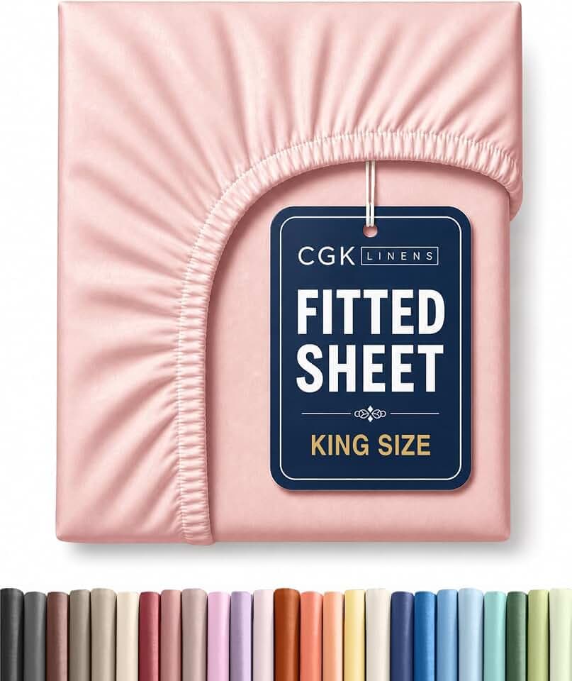 King Fitted Sheet - Single Fitted Sheet Only - Deep Pockets - Baby Pink
