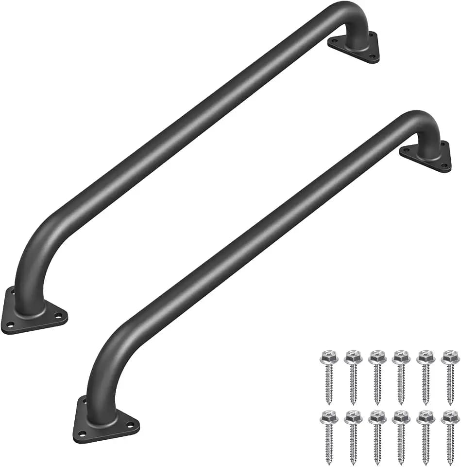 SELEWARE 30" Black Metal Playground Handles Playset Grab Bars Ladder Handle
