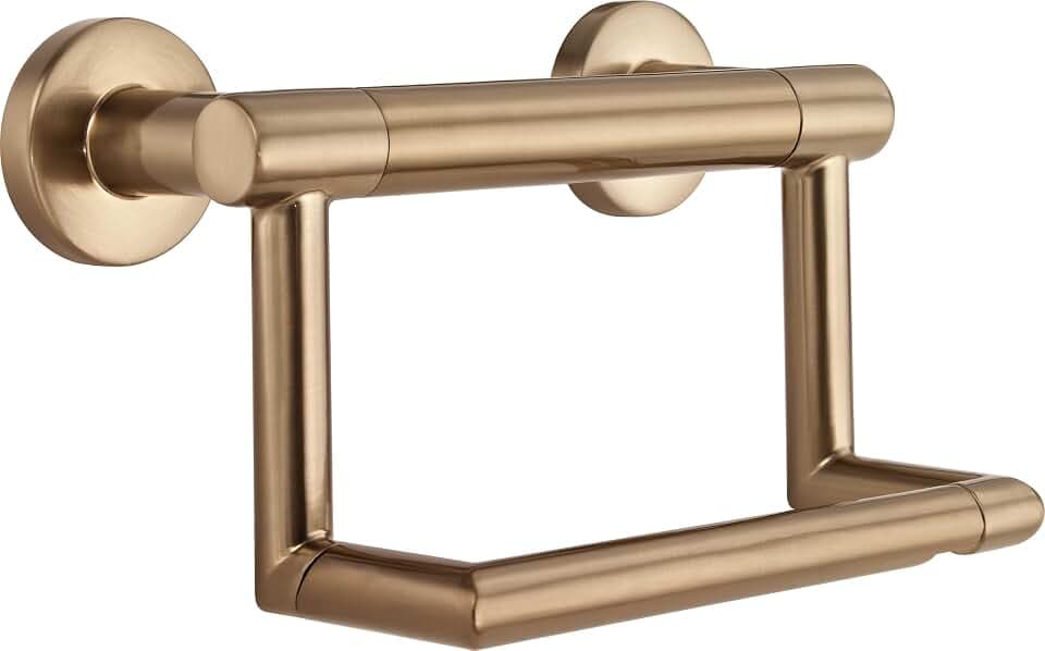 Bathroom Grab Bar with Toilet Paper Holder, Champagne Bronze 41550-CZ