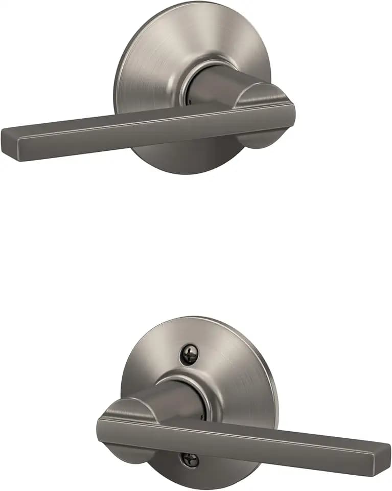 SCHLAGE Latitude Hall/Closet Passage Door Handle, Reversible, Satin Nickel