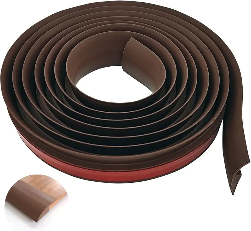COUKIU 10 FT PVC Floor Transition Strip, Peel and Stick Molding Trim for Threshold Transitions with a Height Less Than 5 mm/0.2in, Carpet & Floor Edging Trim, Carpet to Tile Transition Strip(Brown)