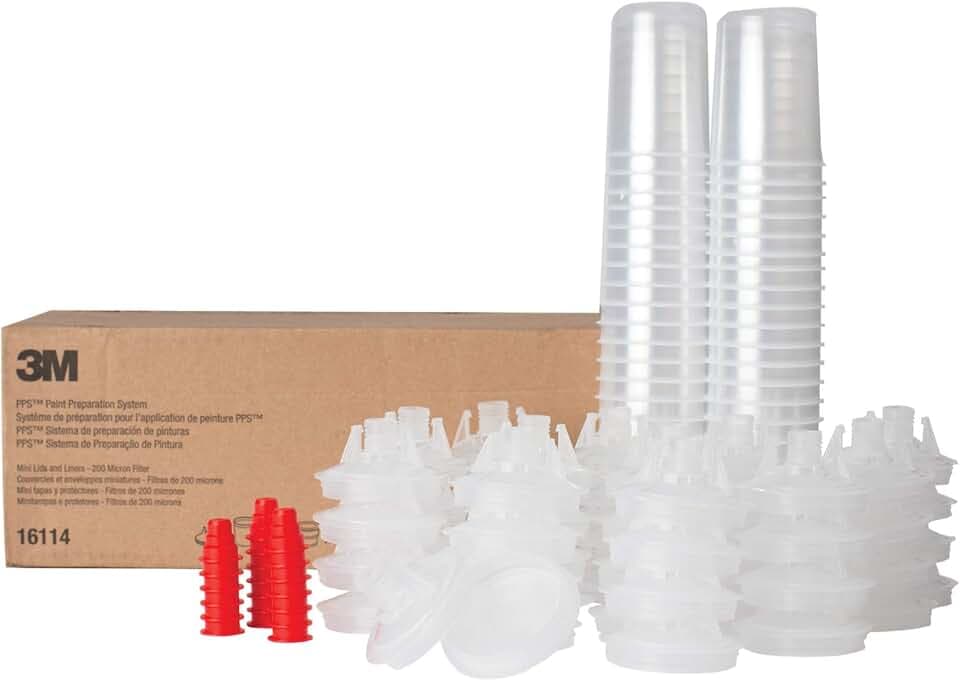 3M PPS (Original Series) Paint Spray Gun Cup Lids and Liners Kit, 16114