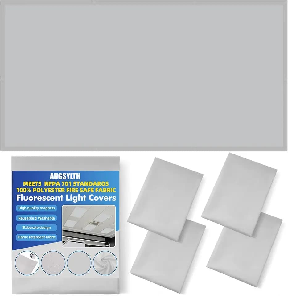 ANGSYLTH 4 Pcs Fluorescent Light Covers with Flame Retardant Certificate