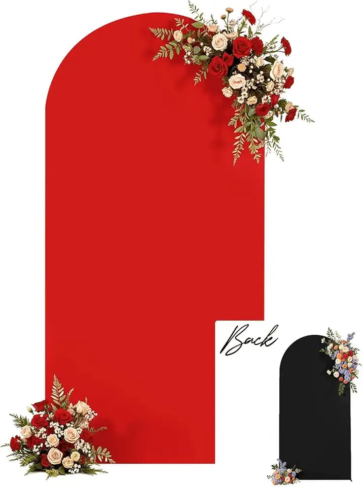 7.2ft Red & Black Arch Cover Photo Stretchy Arch Backdrop Cover