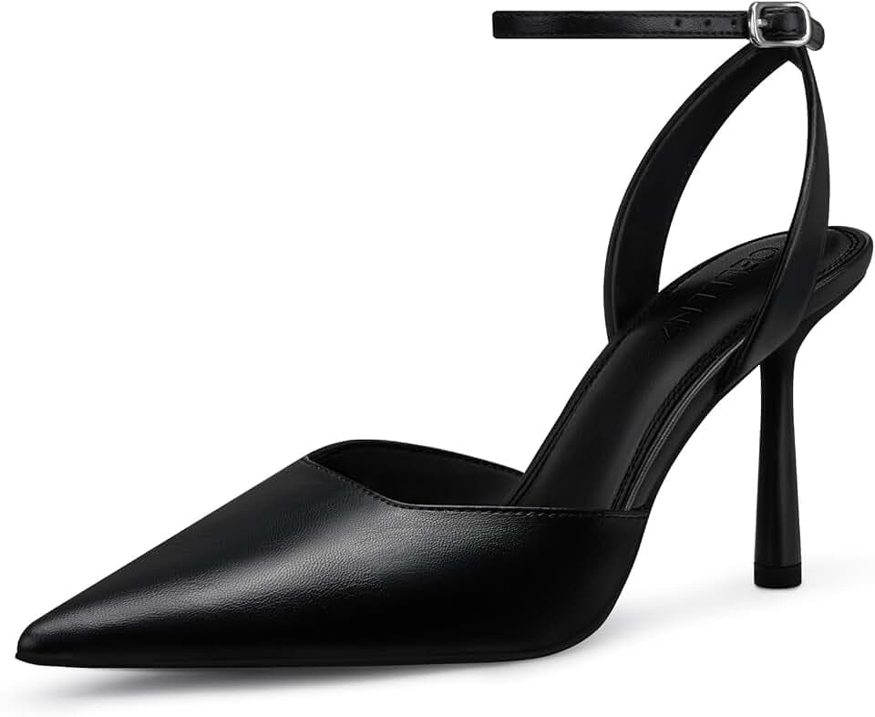 CELLENZ Women Stiletto Heel Pumps: Comfort Closed Toe Strappy High Heels