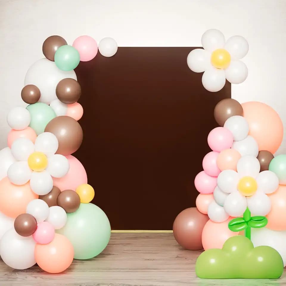 Babenest 6.6FT Square Wedding Arch Backdrop Cover Two-Sided, Brown