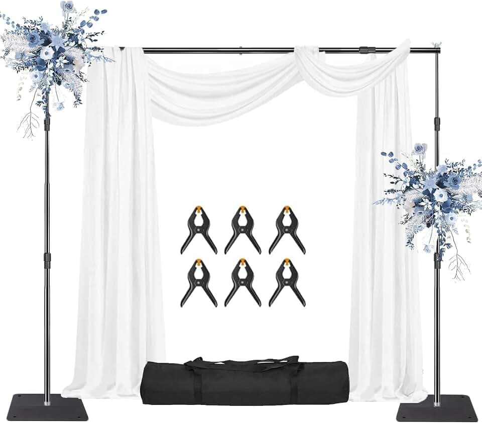 Heavy Backdrop Stand Kit, 10x8 ft(WxH) Adjustable Photographic Background Stand Support System Kit, Suitable for Professional Photography, Wedding, Family Celebration, Party, Birthday
