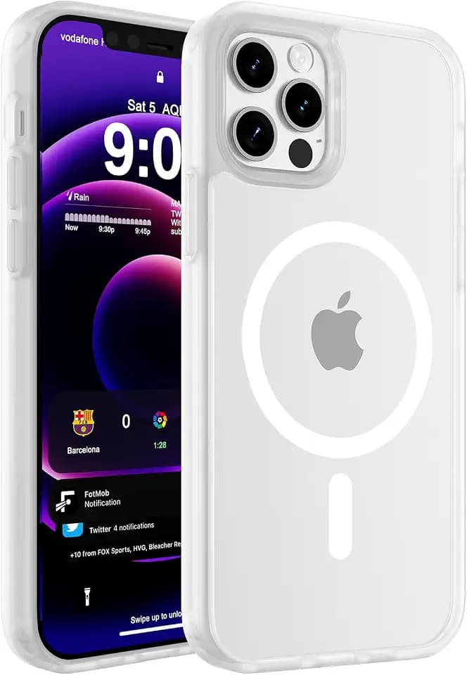 WRJ Magnetic Matte Case for iPhone 12/iPhone 12 Pro 6.1-Inch,Frosted Clear
