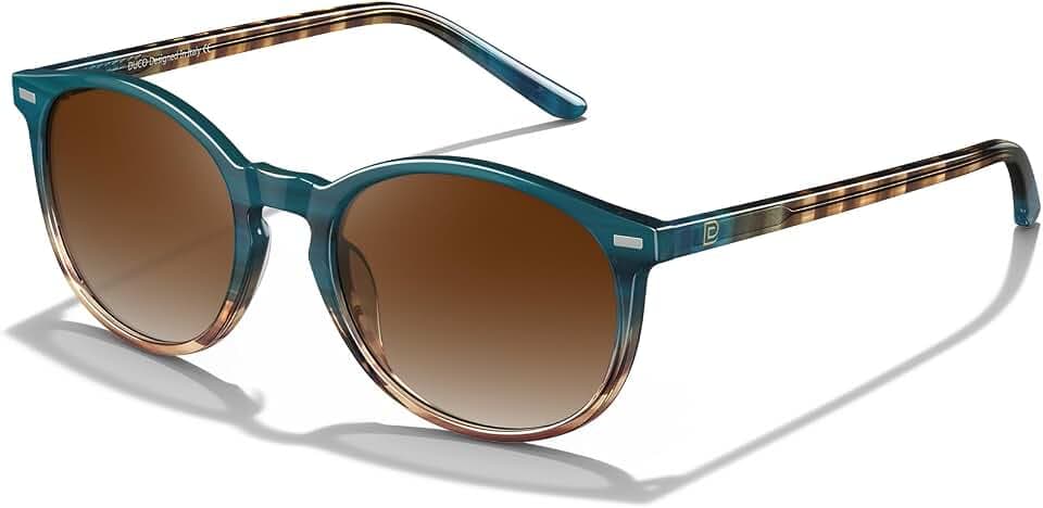 DUCO Retro Polarisierte Damen Sonnenbrille Vintage UV400 Schutz