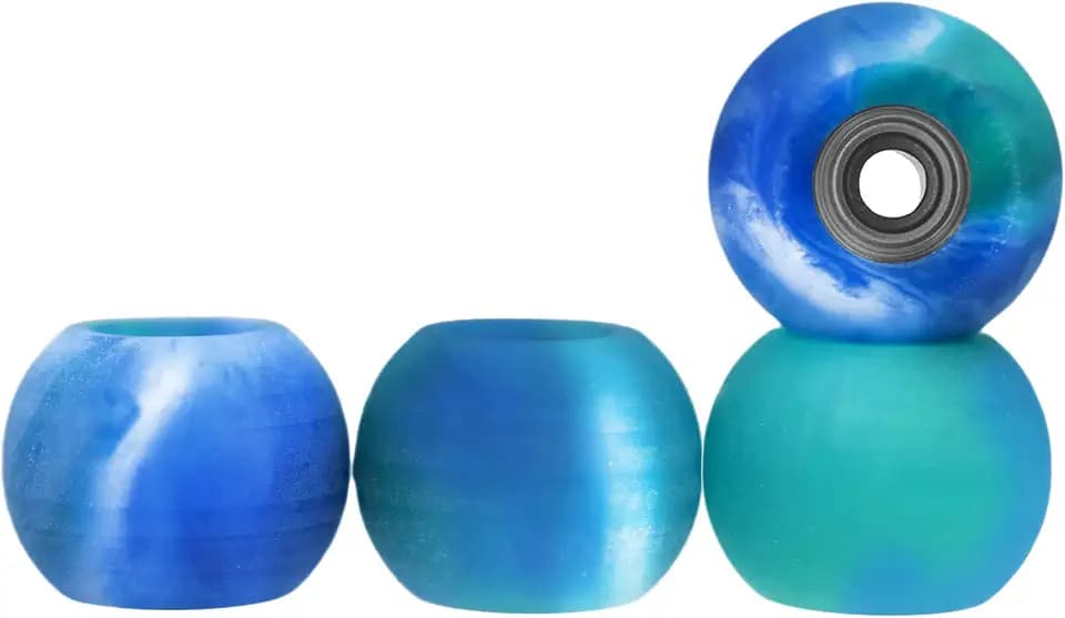 Teak Tuning Apex 61D Urethane Fingerboard Wheels - Globe Shape, 8.3mm Diameter - ABEC-9 Stealth Bearings - Made in the USA - Terra Colorway