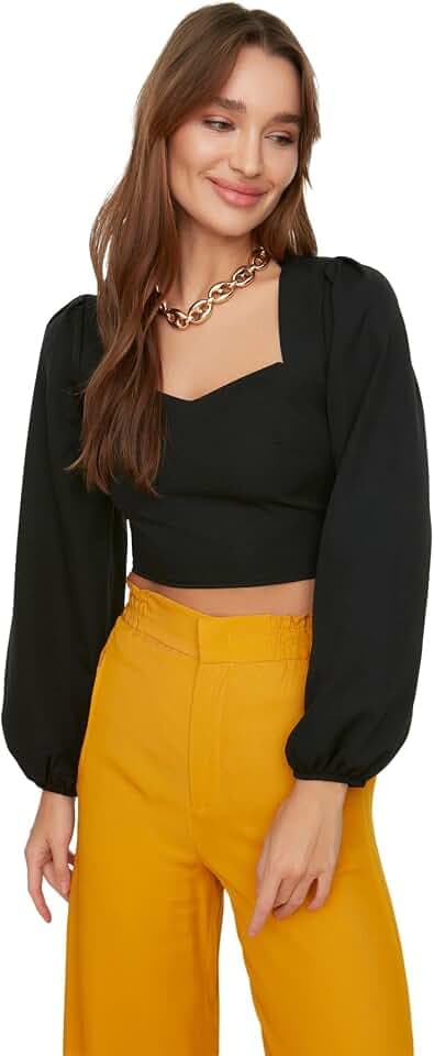 TRENDYOL Damen Crop Bluse Blouse (1er Pack)