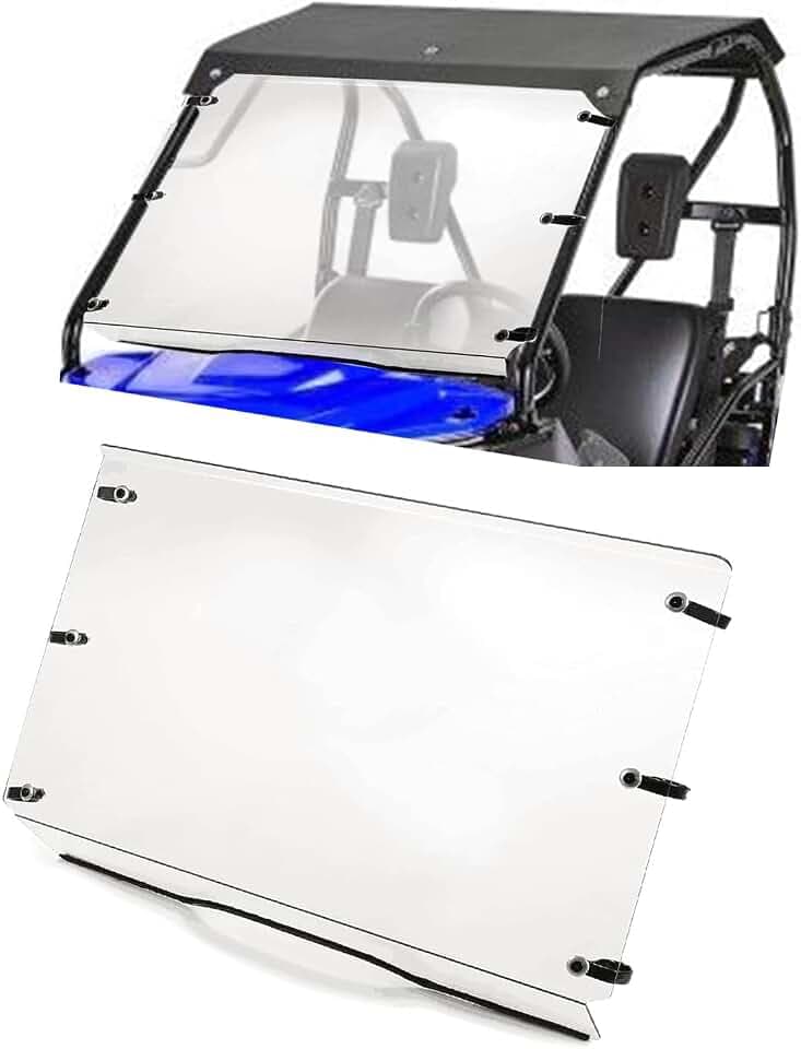 HECASA Front Clear Full Windshield Compatible with 2015-2023 HONDA PIONEER 500 520 3/16" Windscreen