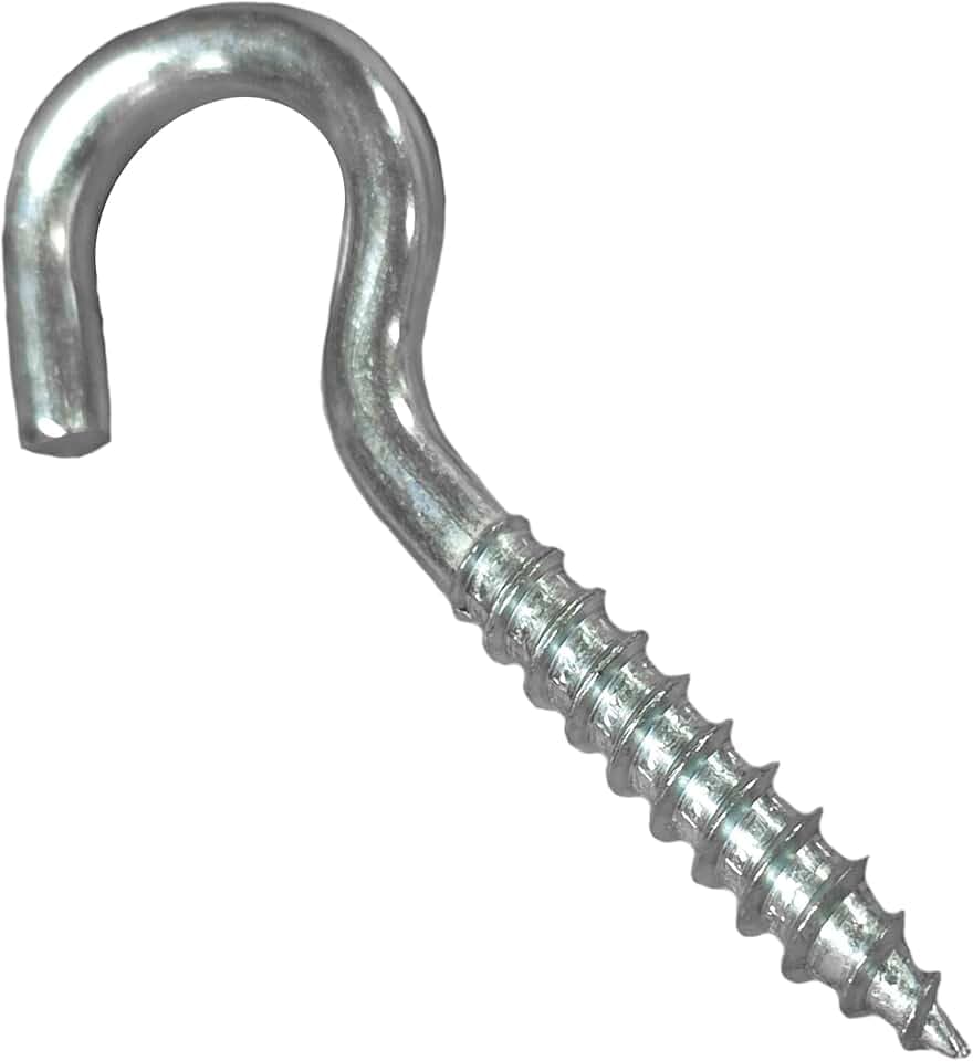 M8 Schraubhaken, groß, robust, Schraubhaken, einfarbig, Deckenschale zum Aufhängen von Lichtern, große Größe: 8 mm x 80 mm, Box mit 7 Stück