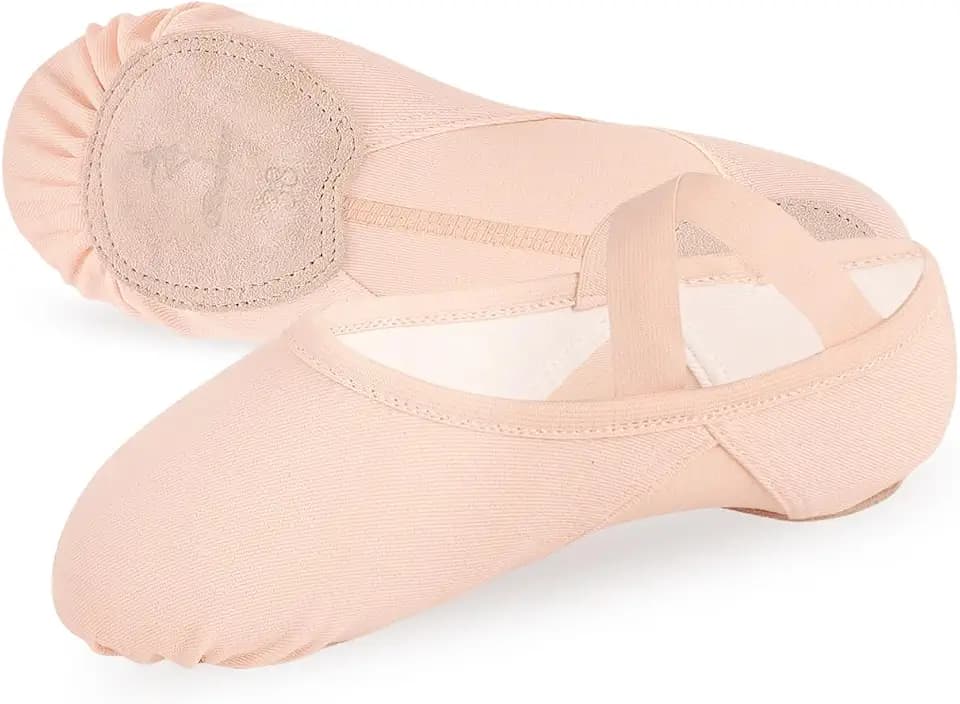 Bezioner Ballettschuhe Mädchen Hochelastisch Ballettschläppchen Damen Tanzschuhe Mit Geteilte Ledersohle für Kinder und Erwachsene