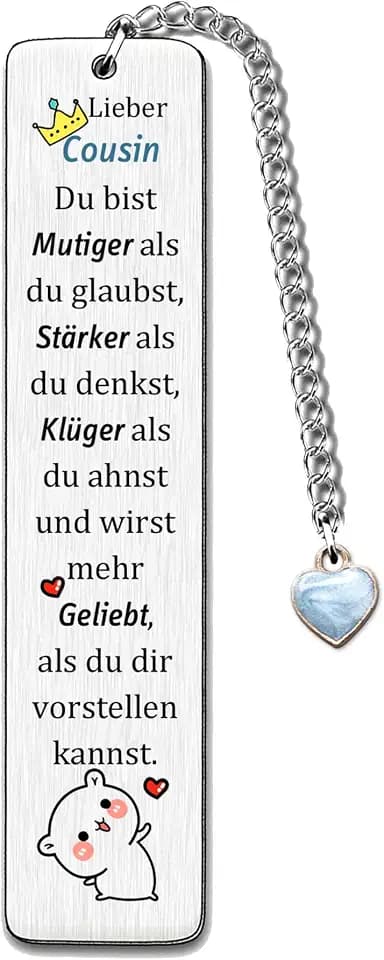 Cousin Lesezeichen Weihnachten Geburtstag Geschenk Ermutigen Männer Teenager Abschluss Inspirierend Zurück Zur Schule Geschenk Schätzen Gehen Zur Universität Andenken Herz Charme
