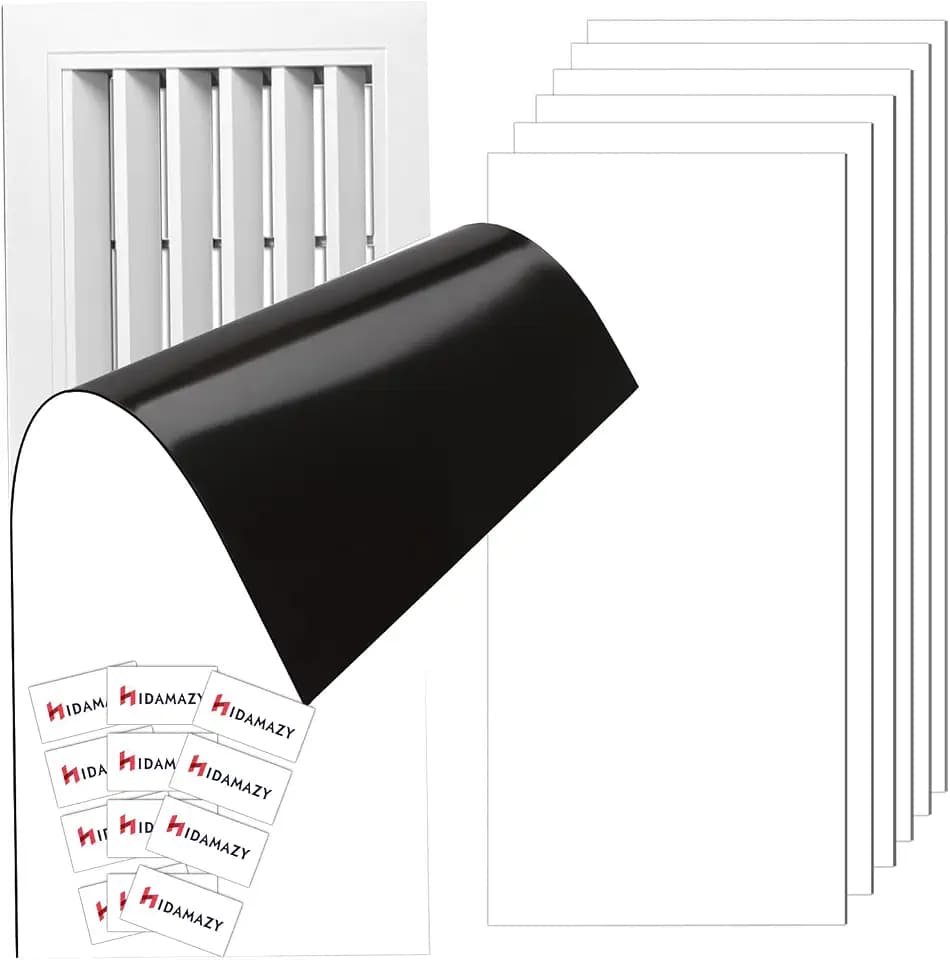 Magnetische Boden-Lüftungsabdeckung, 30,5x10,2cm Rechteckig Lüftungsschlitzabdeckungen Vollständige Abdichtung für Zuhause Boden, Decke | erhöht die Effizienz und spart Geld (Weiß, 6 Stü)