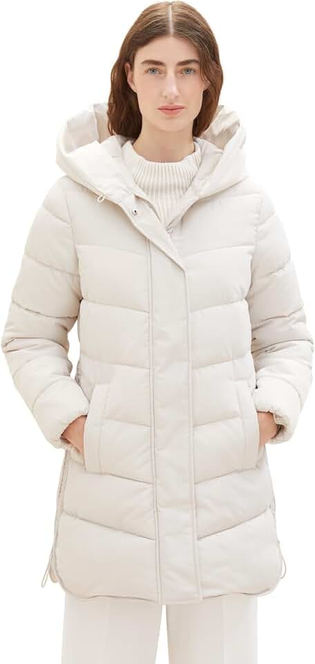 TOM TAILOR Damen 1038692 Steppmantel mit Kapuze (1er Pack)
