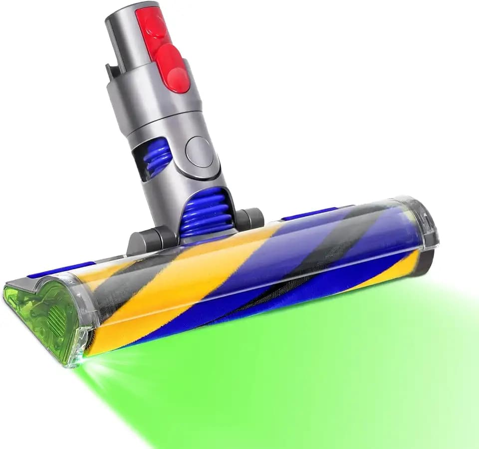 V15 Floor Brush Replacement, for Dyson V15 V11 V10 V8 V7 Accessories, LED Illuminated Brush with Green Light Anti-Tangle Floor Nozzle for Hard Floors, Accessories for Dyson Replacement Brush