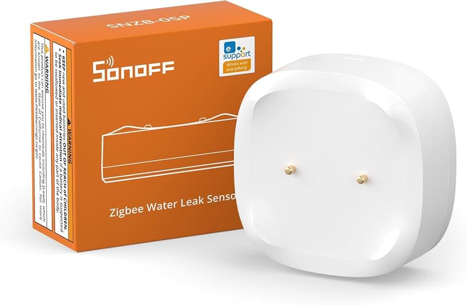 SONOFF SNZB-05P Zigbee Wassermelder,Smart Home Wassersensor, Wassermelder für Küchen, Keller und Badezimmer,Wasserwächter Kompatibel mit Alexa und Google Assistant,Erfordert Zigbee Hub