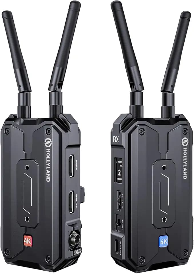 Hollyland Pyro H Wireless HDMI Video Transmission System, Dual-Band 4K30/1080p60 1300ft Los Range 60ms Latency, Up to 4 Receiver, Smart Channel Scan, UVC Live Stream (1TX+1RX)