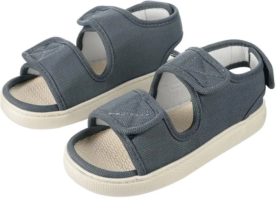 Diabetiker Hausschuhe Herren Sandalen Herren Rehaschuhe Klettverschluss Weit Orthopädische Hausschuhe Verstellbare Gesundheitsschuhe Senioren Schuhe für Geschwollene Füße