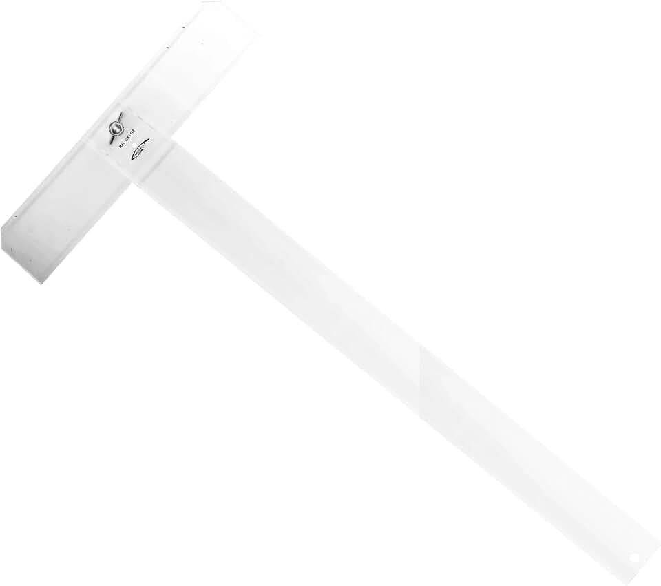 Graphoplex Zeichendreieck, T-Stück beweglicher 2 Kanten schmutzabweisend transparent 65 cm durchsichtig